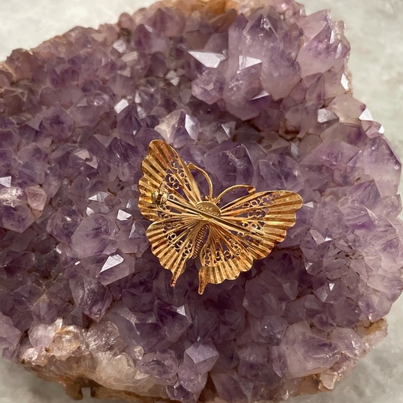 Antique butterfly brooch Turkish 14k gold
